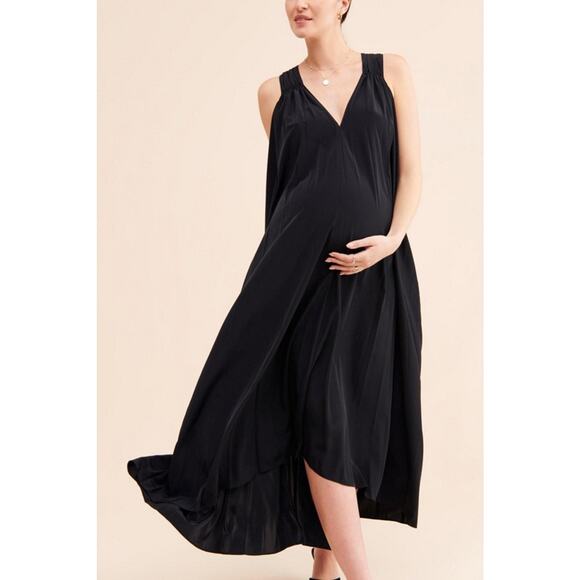 Hatch Dress Womens One Size Black Fete Gown Halter Maxi Maternity Flowy Neutral - Picture 1 of 15